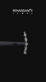 White gold Round and Marquise Diamond Half Eternity Band with Prong Setting