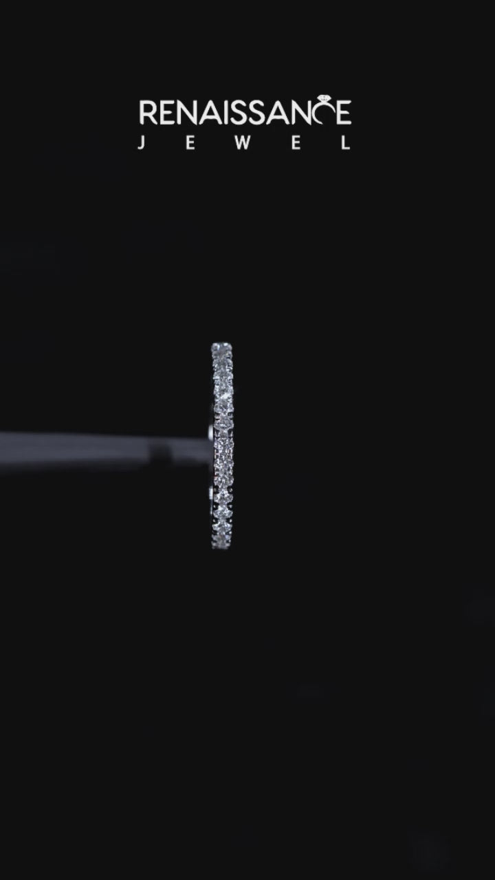 White gold Round Cut Diamond Pavé Eternity Band with Micro Prong Setting 4