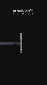 White gold Round Cut Diamond Pavé Eternity Band with Micro Prong Setting