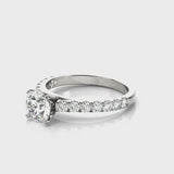 Platinum Round Diamond Classic Half Eternity Band with Shared Prong Setting