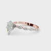 Rose gold Pear Solitaire Marquise Side Stone Prong Setting Ring 3