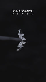 Platinum Open Marquise Cluster Diamond Band with Prong Setting