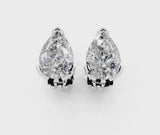 Platinum Pear Cut Diamond Stud Earrings