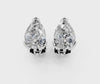 Platinum Pear Brilliant Diamond Stud Earrings 4
