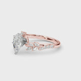 Rose gold Pear Solitaire Marquise Twist Band with Six-Prong Setting