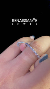 Silver Round Tanzanite Bezel Set Eternity Band