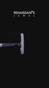 White gold Round Diamond Pave Eternity Band with Shared Prong Setting