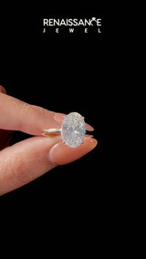 Rose gold Oval Diamond Solitaire Ring with Slim Band and Four-Prong Setting