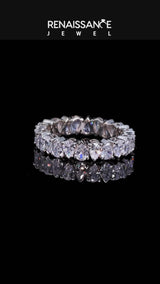 Silver Pear Diamond Shared Prong Eternity Band