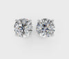 White gold Round Brilliant Diamond Stud Earrings 7