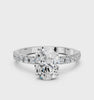 White gold Oval Solitaire Pavé Band with Four-Prong Setting_90