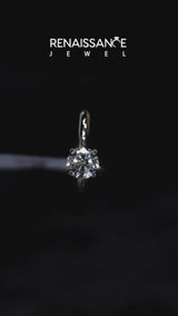 Yellow gold Round Cut Diamond Solitaire Engagement Ring with Round Band and Four-Prong Setting