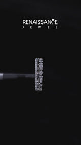 Platinum Pavé Round Diamond Channel Set Dual Band with Prong Setting