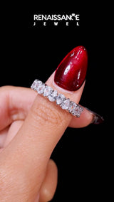 White gold Pear Diamond Shared Prong Eternity Band