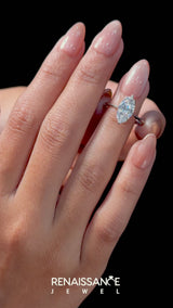Platinum Pear Cut Solitaire Diamond Ring with Six-Prong Setting and Classic Band