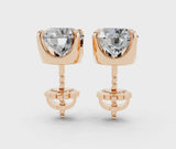 Rose gold Asscher Cut Diamond Stud Earrings