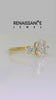 Yellow gold Oval Cut Diamond Three-Stone Ring with Pear Aquamarine Side Stones and Prong Setting_15