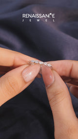 Platinum Prong Set Round Diamond Half-Eternity Band