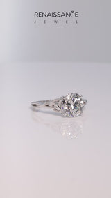 Silver Pear Cut Diamond Solitaire Engagement Ring with Celtic Knot Band and Four-Prong Setting