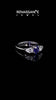 Silver Oval Cut Blue Sapphire Three-Stone Ring with Pear  Side Stones and Prong Setting_12