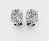 White gold Oval Cut Diamond Stud Earrings