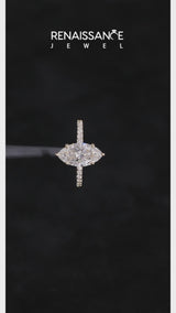 Yellow gold Princess Diamond Pavé Band with Six-Prong Setting