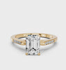 Yellow gold Emerald Cut Channel Set Solitaire Engagement Ring with Four-Prong Setting_89