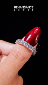 Platinum Round Diamond Full Eternity Band with U-Prong Setting