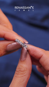 Silver Five-Stone Round Diamond Prong-Set Band