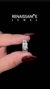 White Gold Round Laboratory-Grown Diamond Twisted Pave Hoop Earrings