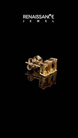 Yellow gold Emerald Cut Citrine Stud Earrings