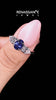 Silver Oval Cut Blue Sapphire Three-Stone Ring with Pear  Side Stones and Prong Setting_13