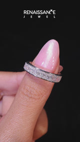 Platinum radiant cut diamond eternity band with channel set