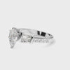 Silver Pear Solitaire Baguette Side Stone Channel Set Engagement Ring 3