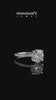 Silver Round Cut Moissanite Solitaire Engagement Ring with Round  Pavé Band and Prong Setting_14