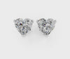 Silver Heart Brilliant Diamond Stud Earrings 5