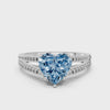 White gold Fancy Blue Heart  Solitaire Split Shank Pavé Diamond Engagement Ring_341
