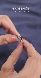 10K White Gold 2.09 Carat F VS1 Round Solitaire Engagement Ring with Classic Band and Four-Prong Setting