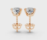 Rose gold Pear Cut Diamond Stud Earrings