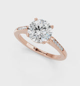 Rose gold Asscher Cut Channel Set Solitaire Engagement Ring with Four-Prong Setting