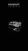 White gold Fancy Green Round Cut Brilliant Diamond Cluster Accent Solitaire Ring with Prong Setting_12
