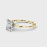 14K Yellow Gold 2.04 Carat E VVS2 Emerald Solitaire Engagement Ring with Classic Band and Four-Prong Setting