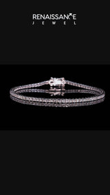 White gold Princess Cut Channel Set Diamond Tennis Bracelet