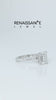 Silver Emerald Cut Moissanite Pavé Engagement Ring with Round  Accents and Prong Setting_13