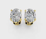 Yellow gold Oval Cut Diamond Stud Earrings
