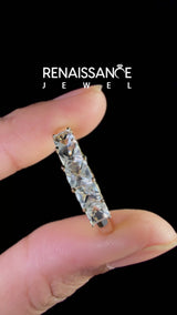 Yellow gold Princess Cut Five-Stone Aquamarine Ring with Classic Prong Setting