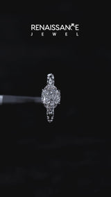 Silver Cushion Cut Diamond Solitaire Ring with Filigree Band and Four-Prong Setting