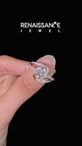 Rose gold Round Solitaire Bypass Diamond Engagement Ring with Channel-Set Band and Four-Prong Setting