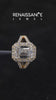 Yellow gold Emerald-Cut Halo Split Shank Diamond Ring with Four-Prong Setting 4