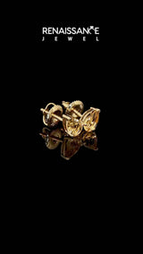 Yellow gold Pear Cut Citrine Stud Earrings